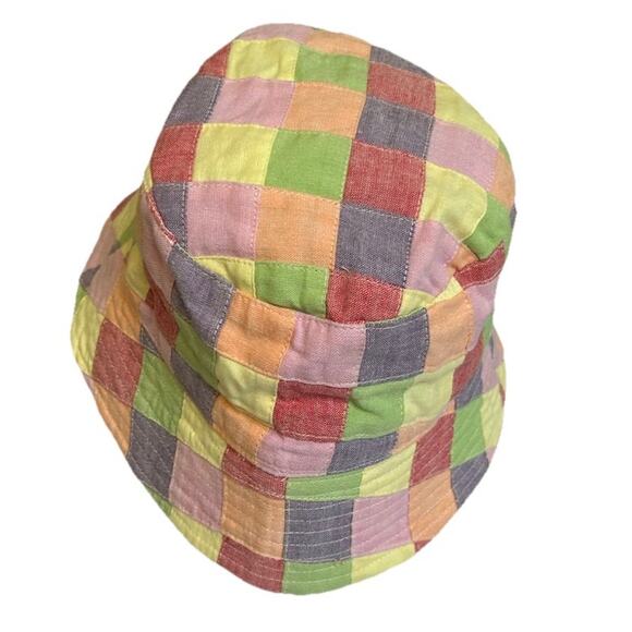 Patchwork Hat Hippie Boho Pastel Sun Beach Retro Bucket Cap Cotton Reversible - Picture 10 of 10